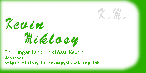 kevin miklosy business card