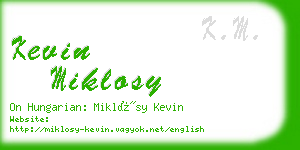 kevin miklosy business card